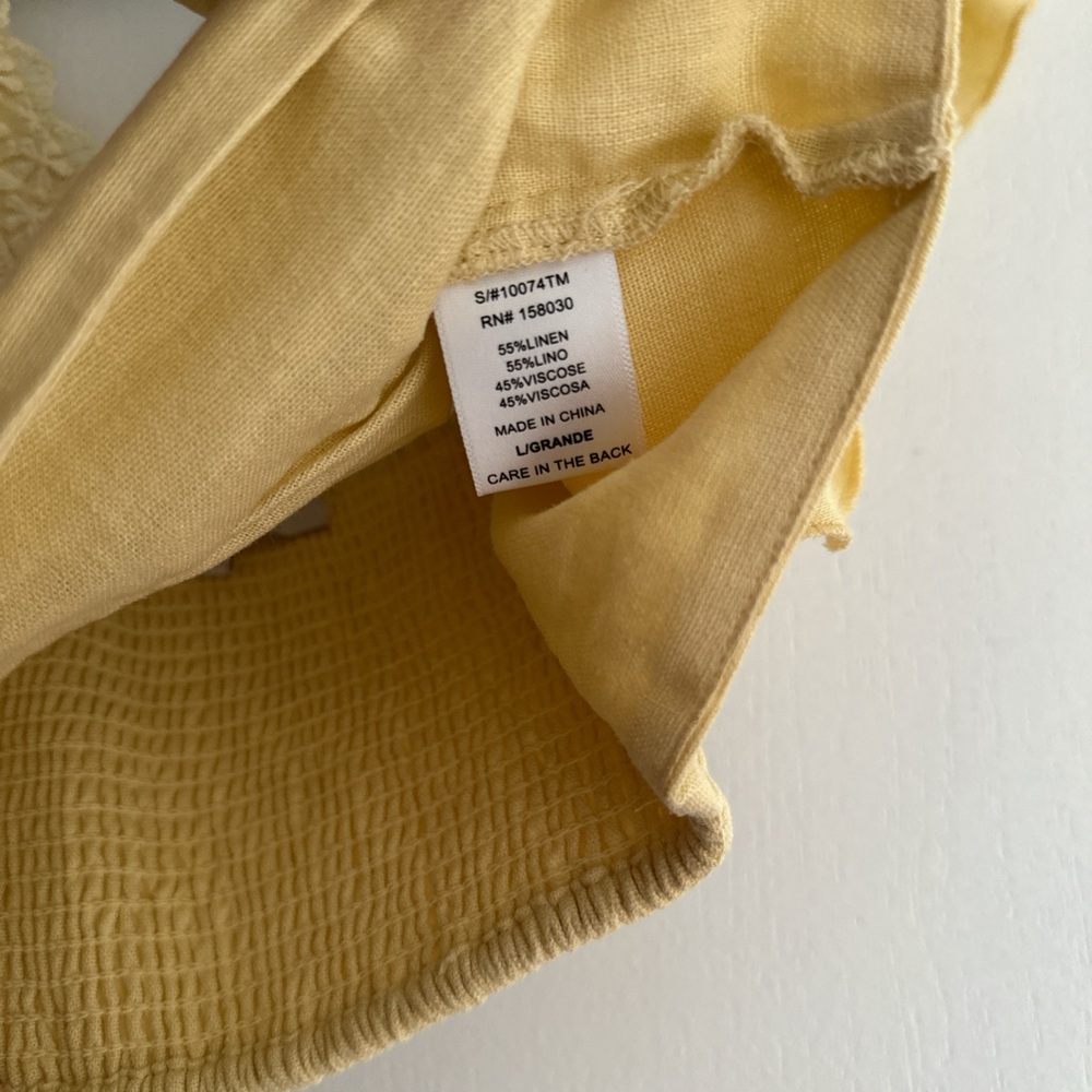 Love Tree Yellow Cropped Blouse size L - Picture 5 of 5